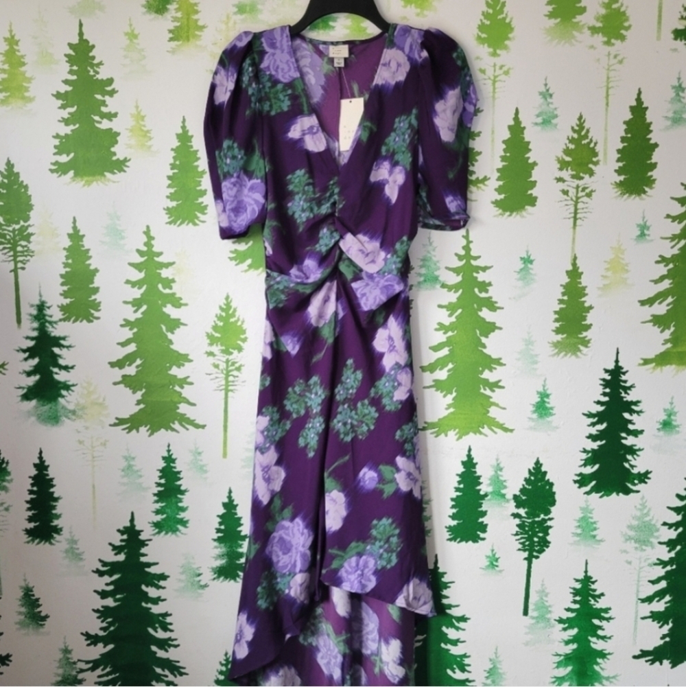 a new day Purple Floral High Low Dress